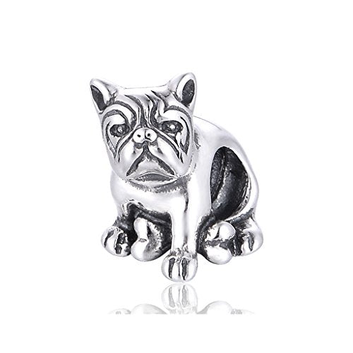 Sterling Silver Bulldog Charm Fits Pandora Bracelet